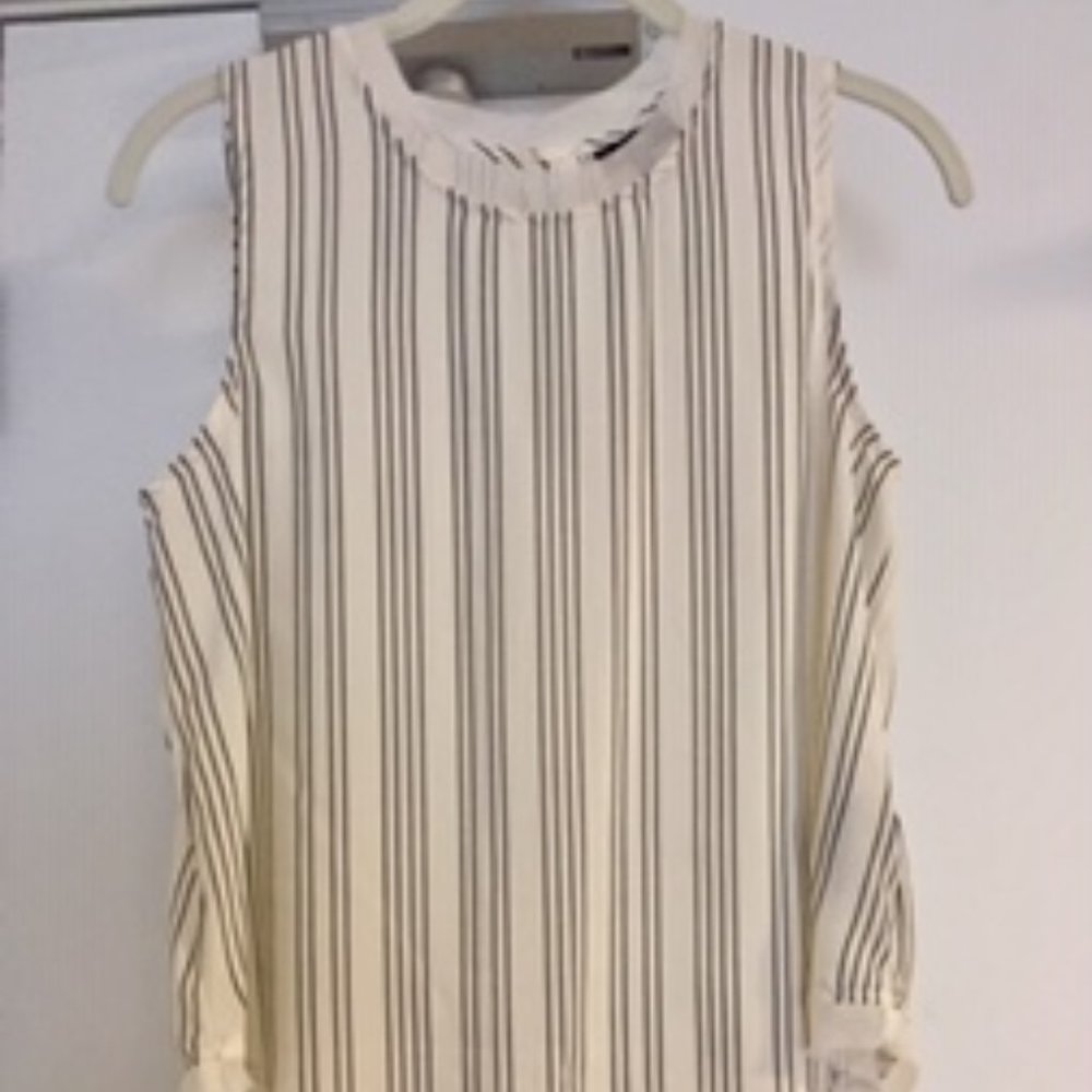 Who What Wear Striped Tank Top with Keyhole Back